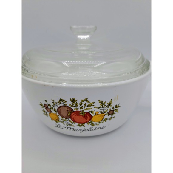 Vintage Corning Ware 1.5‎ Pint Pot With Lid  La Marjolaine retro grannycore USA - Picture 4 of 5